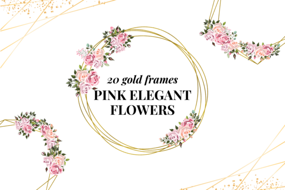 20 Decorative Frames, Watercolor Floral