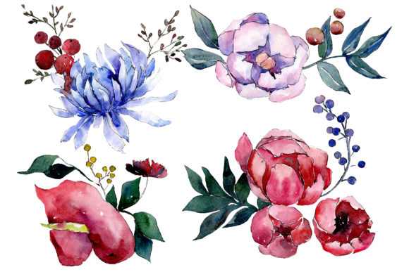 Bouquet Flower Palette Watercolor: A Versatile Illustration for Handmade Creations