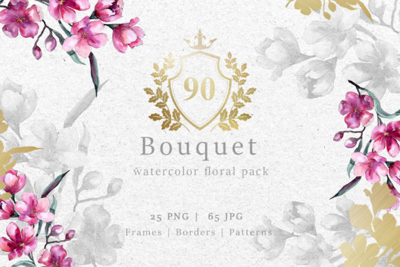 Bouquet of Pink Flower Watercolor Pack: A Fresh Illustrations Boost for Content Creators