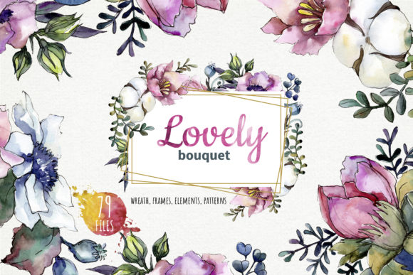 Bouquet of Pink Flowers: A Watercolor Illustration for Creative Projects