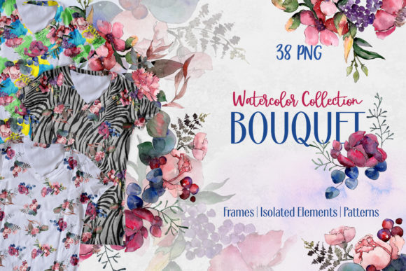 Bouquet Taste of Summer Watercolor for Illustrations