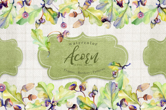 Forest Acorn Watercolor Set: A Versatile Illustration for Modern Branding