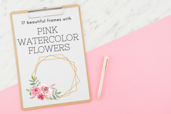Frames with Pink Watercolor Peonies: A Versatile Illustration for Crafters
