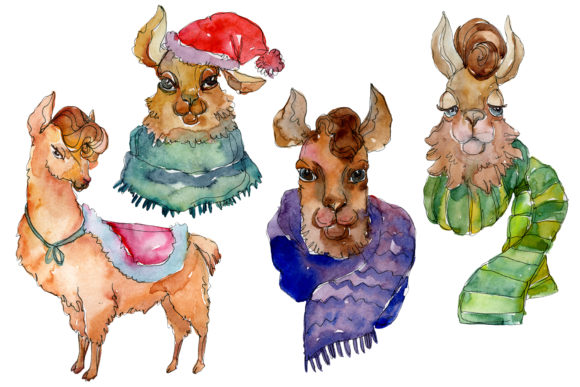 Lama Watercolor Illustrations: A Versatile Graphic Design Asset for Handmade Creators