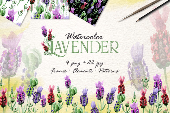 Lavender Watercolor Illustrations for Local Business Branding