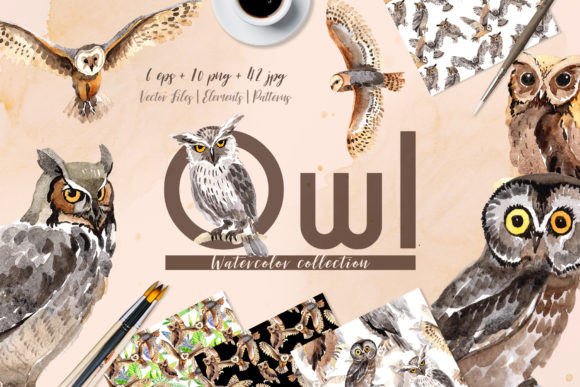 Owl Watercolor Illustrations: A Versatile Graphic Design Asset for Modern Branding