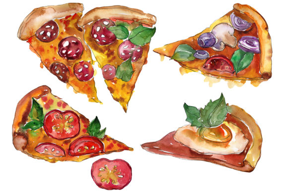 Pizza Vegetable Boom Watercolor Illustration Review for Digital Sellers