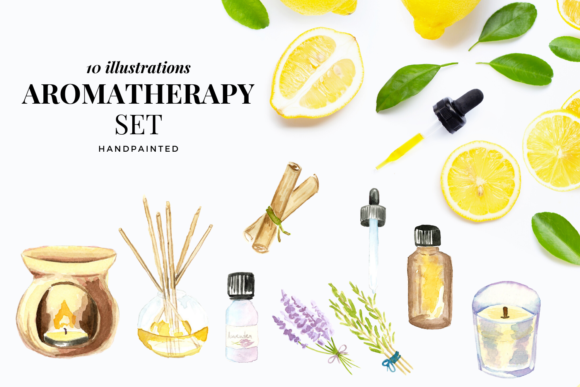 Spa Watercolor Clipart for Local Business Branding and Illustrations