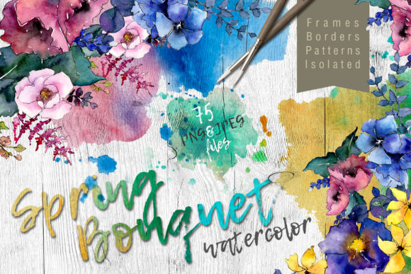 Spring Bouquet Watercolor Flower Set Review for Real Design Projects