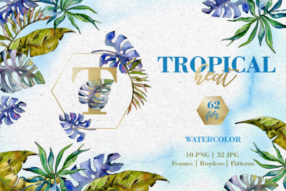 Tropical Heat Watercolor: A Vibrant Illustration for Local Business Branding