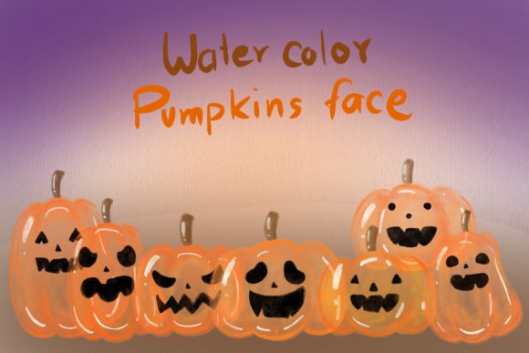 Watercolor Halloween Pumpkin Face Illustrations: A Seller’s Review